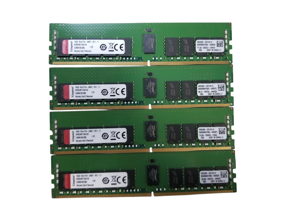 Kingston 64GB DDR4 Bundle (4x16GB) 1Rx4 PC4-2400T-RC1-11 DDR4 Server RAM Q