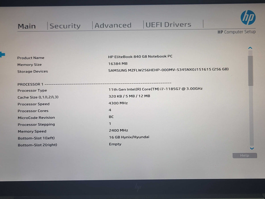 HP EliteBook 840 G8 Core i7-1185G7@3.00GHz 16GB RAM 256GB nVME _ Lap200