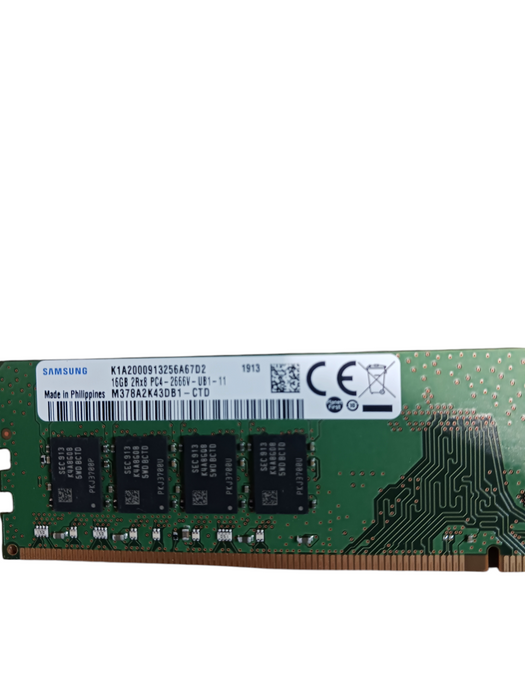 SAMSUNG 16GB DD4 2Rx8 PC4-2666V UDIMM M378A2K43DB1-CTD DESKTOP MEMORY Q