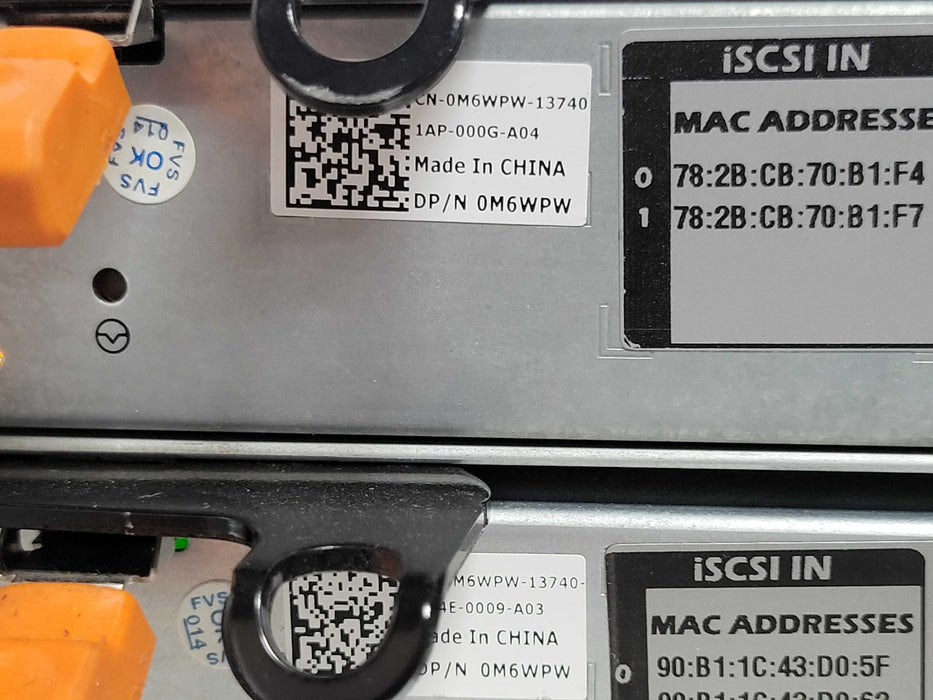Dell PowerVault MD3620i iSCSI SAN with 2x M6WPW Controllers, 2x PSU _