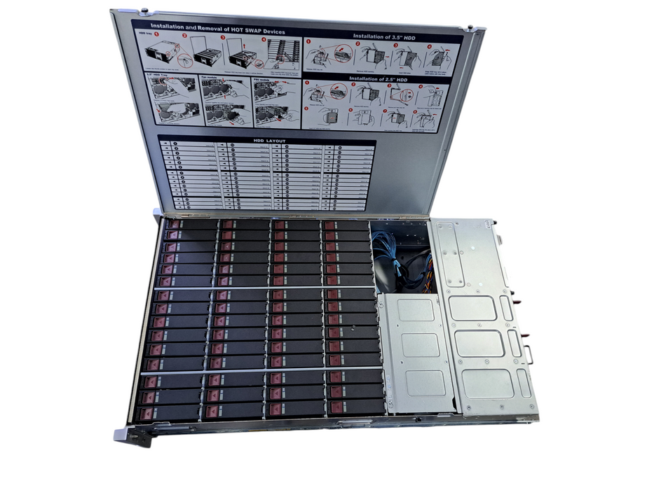 Supermicro CSE-946SE2C-R1K66JBOD | 4U 60-Bay TopLoad JBOD w/ 2x 1600W PSU )