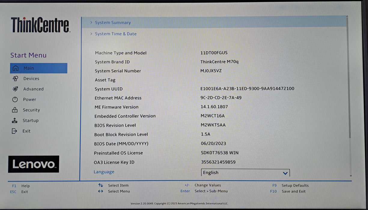 Lenovo ThinkCentre M70q | Intel Core i5-10400T, 8GB DDR4, 256GB NVMe w/ AC )