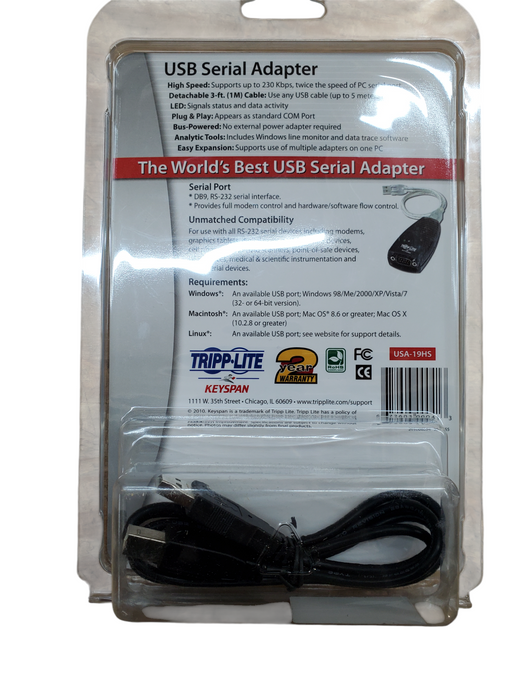 Tripp Lite Keyspan USA-19HS USB to Serial Adapter New Sealed