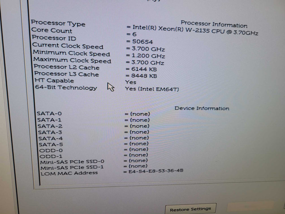Dell Precision T5820 - Xeon W-2135 32GB DDR4 NO HDD 950W PSU %