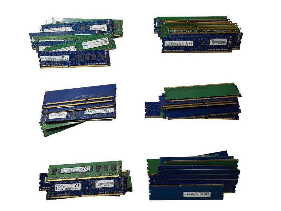 Lot of 60x Various brands 4GB PC3/PC3L-12800U/10600U/8500U Desktop RAMs Q$