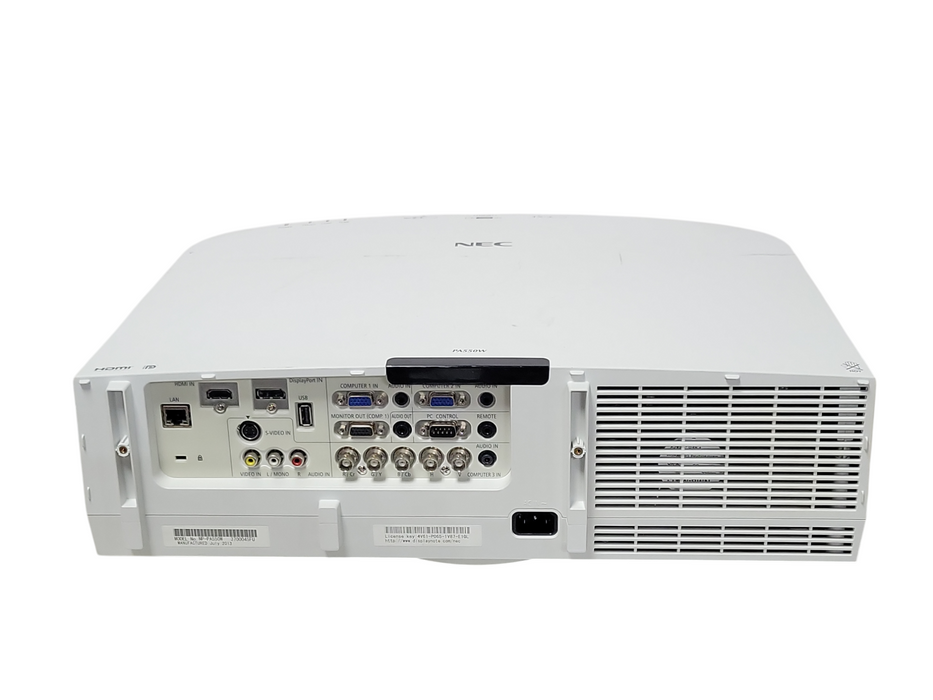 NEC NP-PA550W WXGA 1280x800 3LCD Projector 5500-Lumens only 17 Lamp Hours _