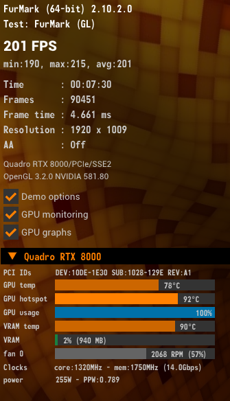 DELL NVIDIA QUADRO RTX 8000 48GB GDDR6 384-bit PCIE (10K7M) %