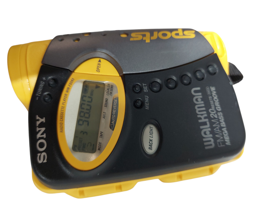 Sony WalkMan FM/AM 20 Presets AVLS Mega Bass Groove Sports Yellow  =