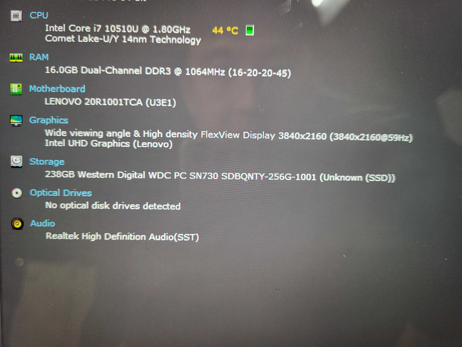 Lenovo ThinkPad X1 Carbon i7-10510U 16GB RAM 256GB NVMe  $ Lap200