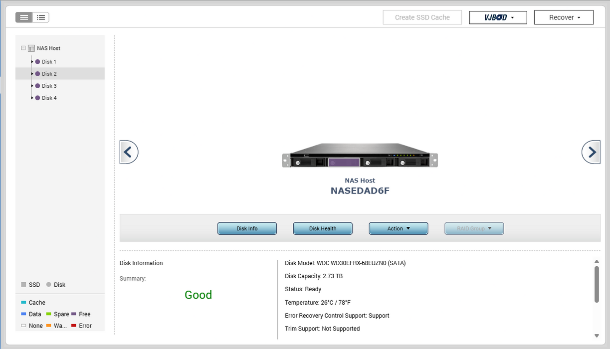 QNAP TS-453U-RP 4-Bays NAS, 8GB RAM, 12TB (4x3TB)HDDs