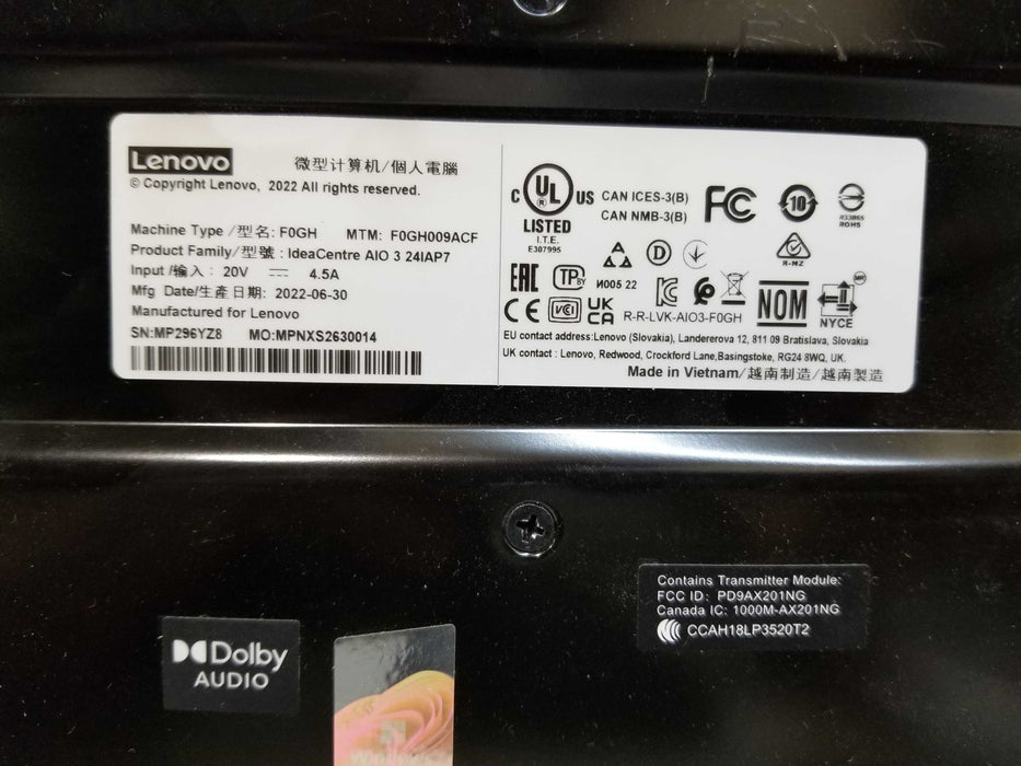 Lenovo IdeaCentre AIO 3  All In One 12th Gen core i5-1240P 12GB RAM 477GB