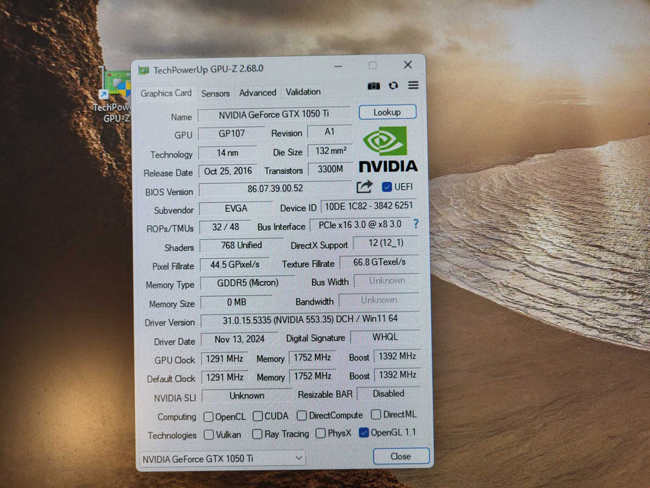 EVGA NVIDIA GeForce GTX 1050 Ti 4GB GDDR5 Graphics Card - 04G-P4-6253-KR $