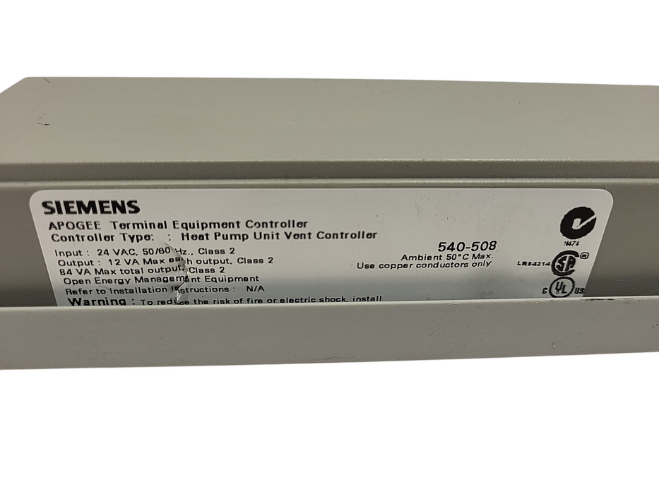 SIEMENS 540-508 APOGEE Terminal Equipment Controller 540-508 READ $