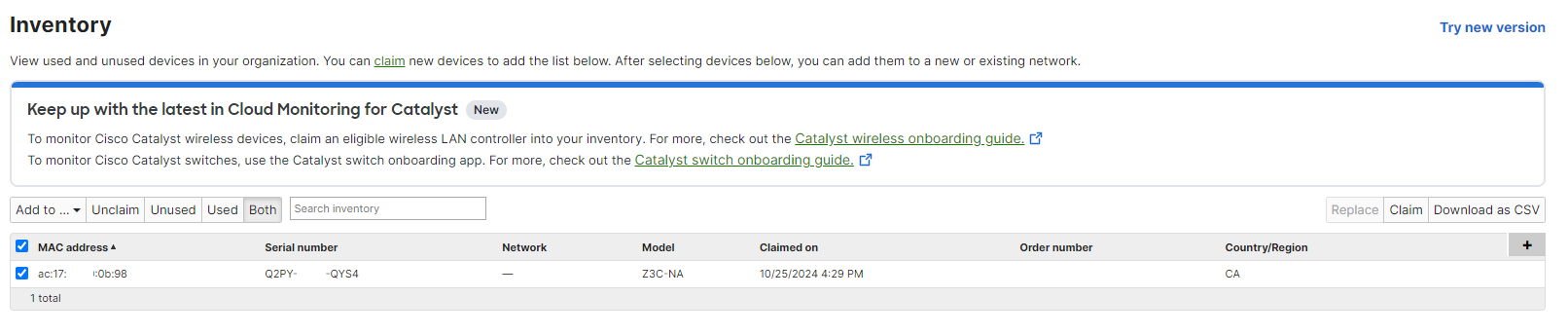 Cisco Meraki Z3C-HW-NA Cloud Managed Teleworker Firewall, UNCLAIMED