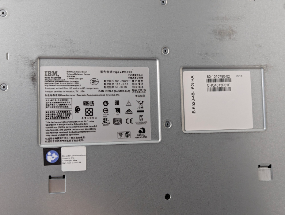 IBM Type 2498-F96 IB-6520-48-16G-RA  96-Port 16Gb Fc Switch 96 ACTIVE PORTS  Q-