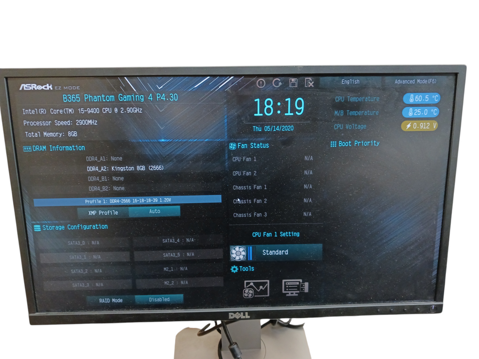 Asrock B365 Phantom Gaming 4 Motherboard & Intel i5-9400 CPU Combo READ
