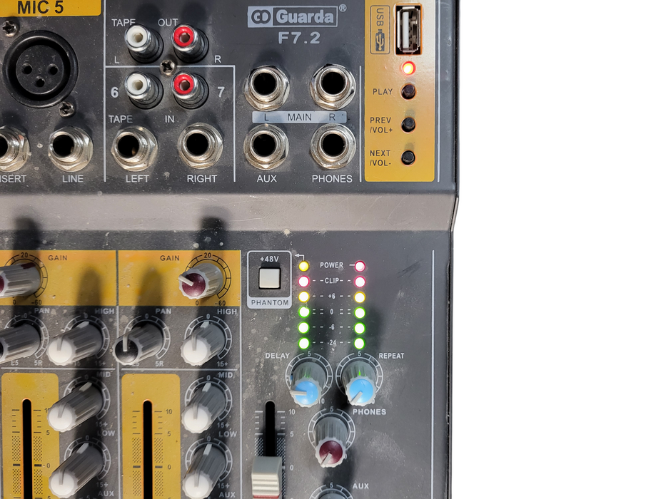 Guarda F7.2 Mixer analogico 7 canali USB READ $