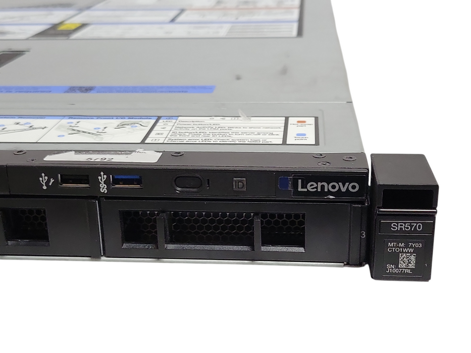 Lenovo SR570 1U Server with 2x PSU, Avago RAID 530-8i, 2x HDD Trays, READ _