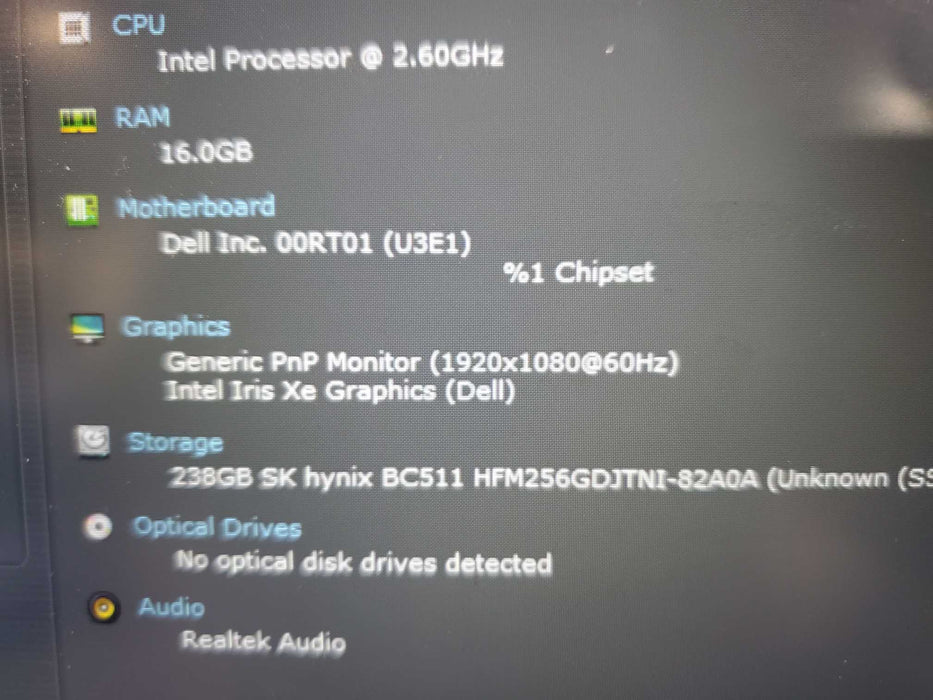 Dell Latitude 5520 Core i5-1145G7@2.60GHz 16GB RAM 256GB NVME READ  Lap200