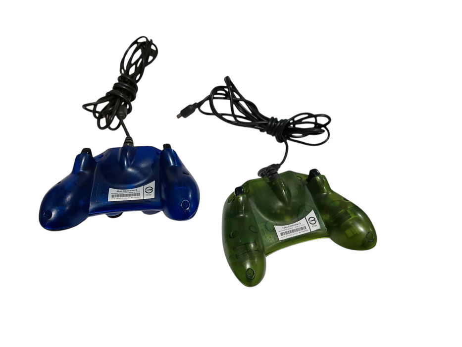 Bundle of 2 OEM Original Xbox Controller S Blue & Green  =