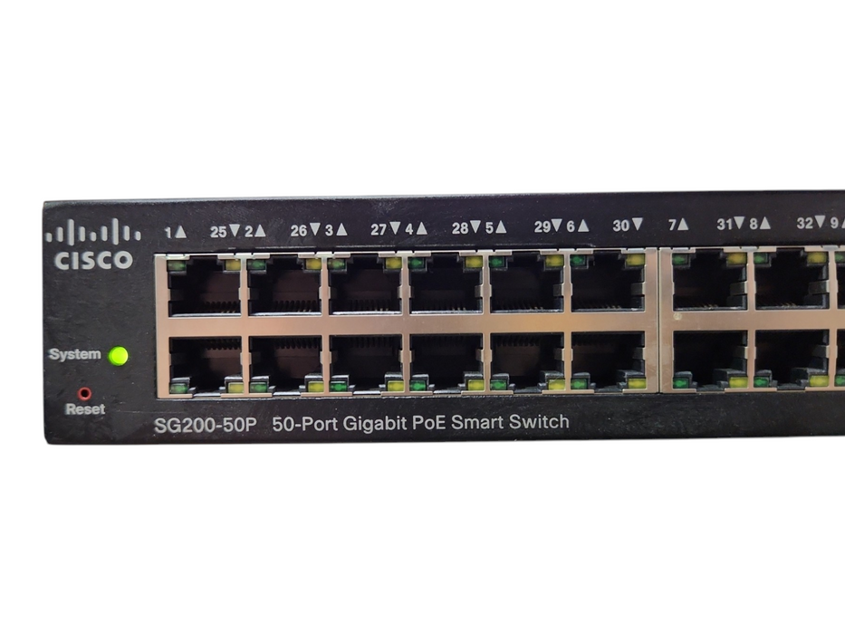 Cisco SG200-50P, 50-Port Gigabit PoE Smart Network Switch, 2x SFP