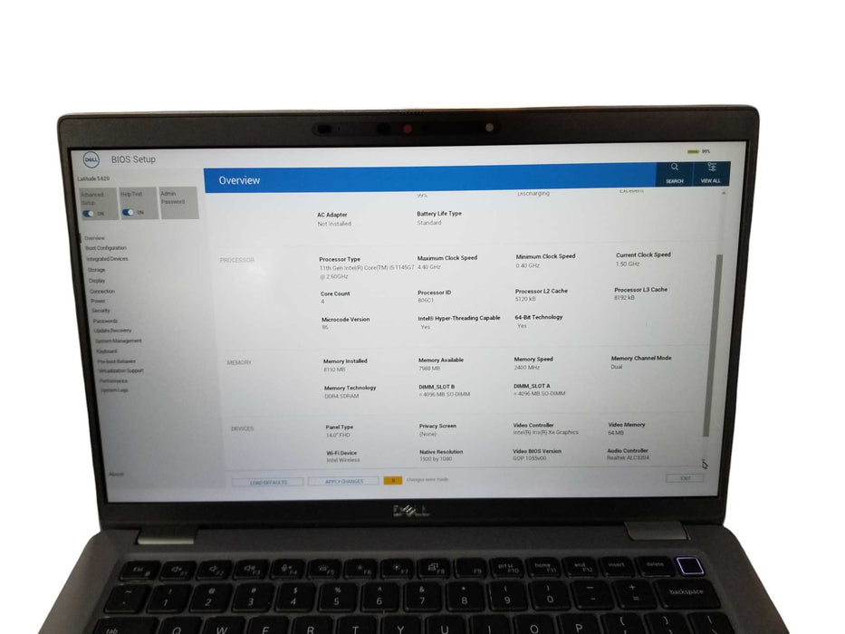 Dell Latitude 5420 Intel Core i5-1145G7 @2.60GHz, 8GB DDR4, 120GB NVMe  Lap200