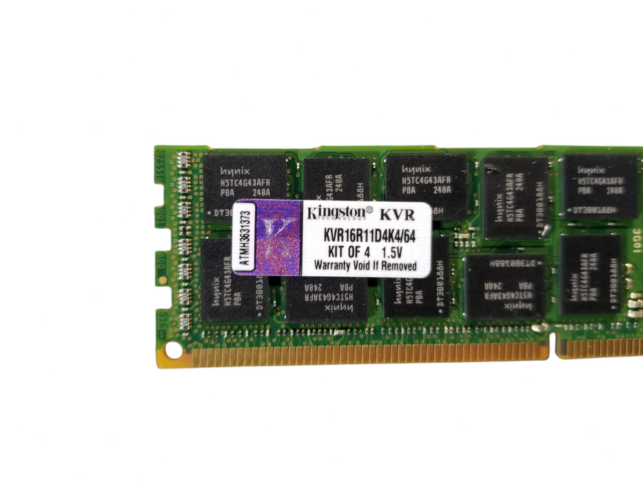 Kingston Kit 4 x 16GB = 64GB PC3-1600 DDR3 1600MHz ECC Server Memory  Q