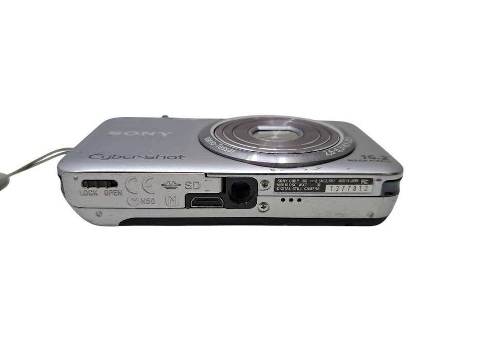 Sony Cyber-shot DSC-WX7 Silver 16.2MP Compact Digital Camera *READ* )