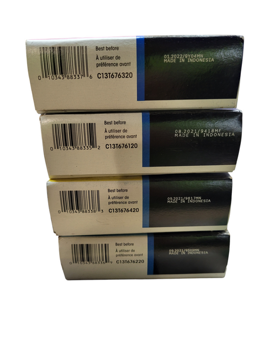 Lot 4x EPSON 676 XL Pro Ink Cartridges (Yellow,Magenta,Black,Cyan)