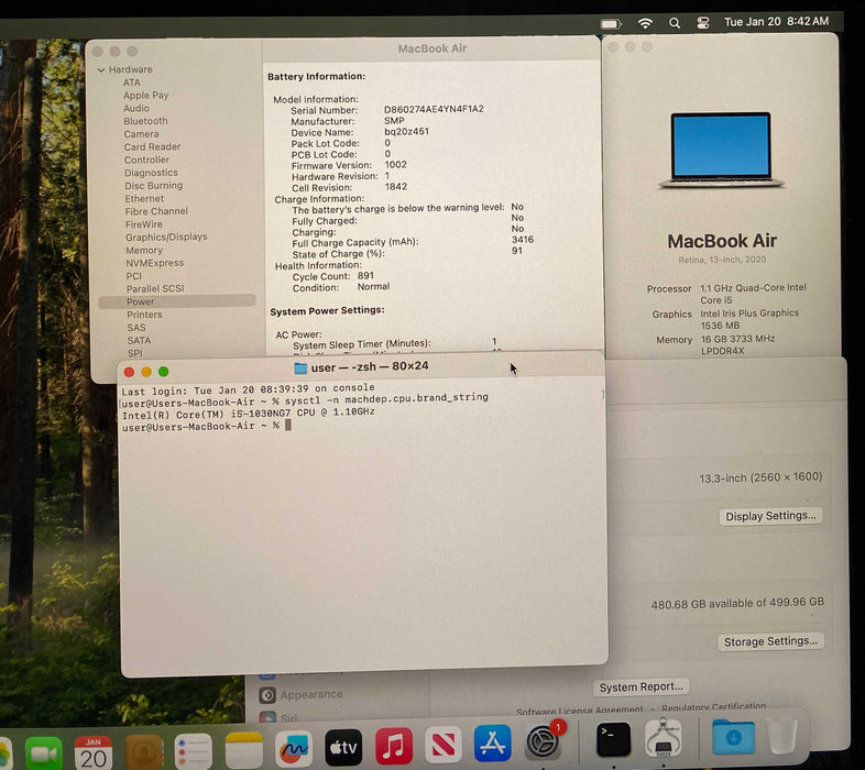 Apple MacBook Air Retina 13' 2020 i5 1030NG7 16GB RAM 512GB SSD READ!