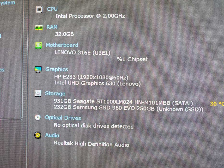 Lenovo ThinkCentre M70q Intel Core i5-10400T, 32GB RAM, 256GB nVME 1TB HDD WIFI