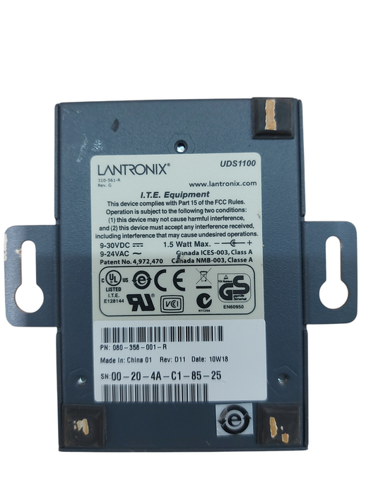 LANTRONIX UDS1100 Device Server.  Ethernet to serial RS232 / RS422/ RS485