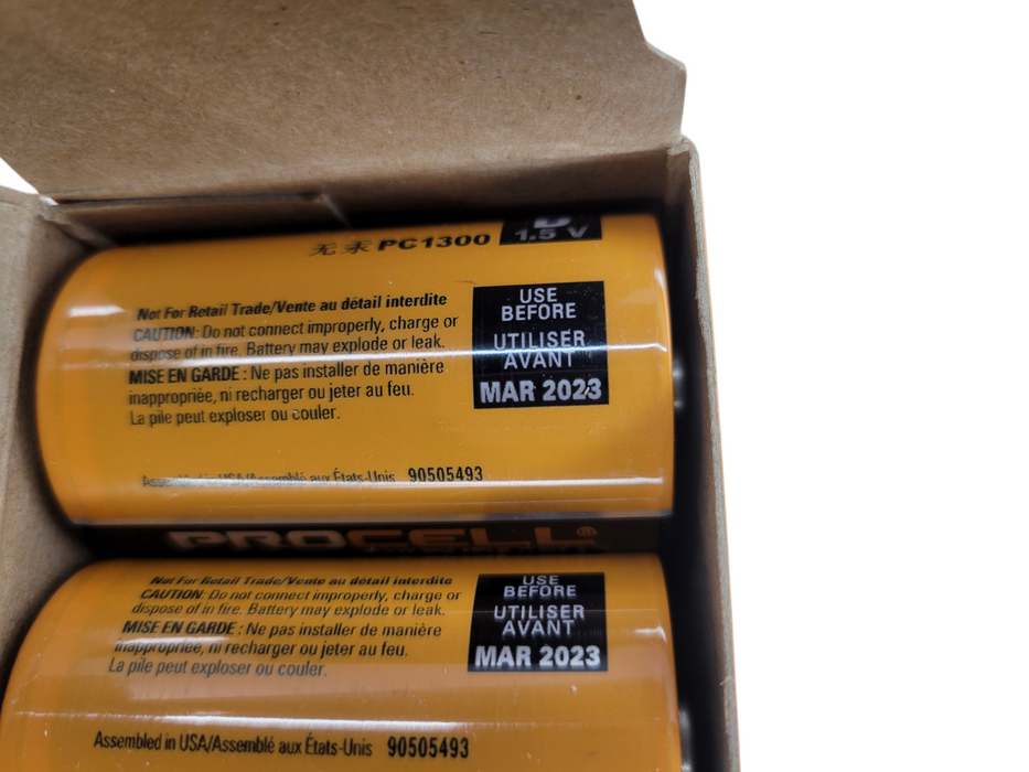 Lot of 12x - Duracell Procell D12  (expired March 2023) Q%