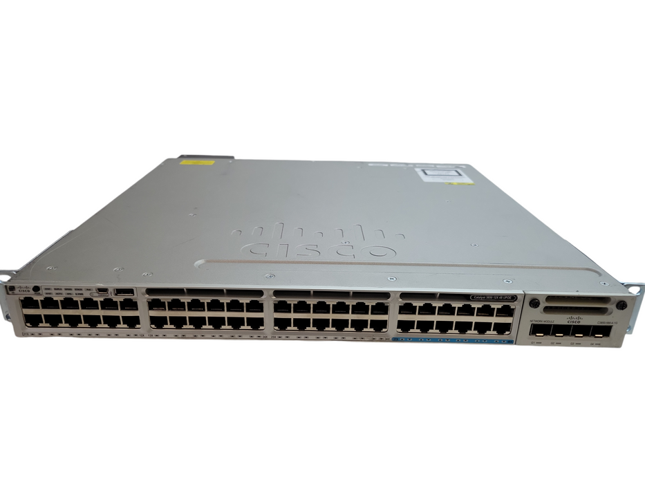 Cisco WS-C3850-12X48U-S 48-port UPOE Switch /w C3850-NM-4-1G + 1100WE PSU %