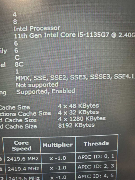 HP EliteBook 850 G8 Core i5-1135G7@2.40GHz 16GB RAM 256GB SSD read  Lap200