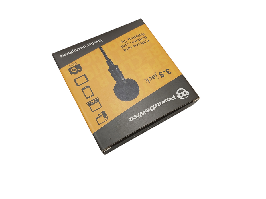 PowerDeWise 3.5 Jack 6.5Foot Mic Cord Lavalier Microphone  =