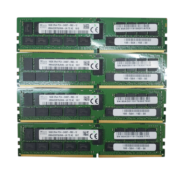 Lot 4x SK Hynix 16GB 2Rx4 PC4-2400T-RB2 DDR4 Server RAM — retail.era