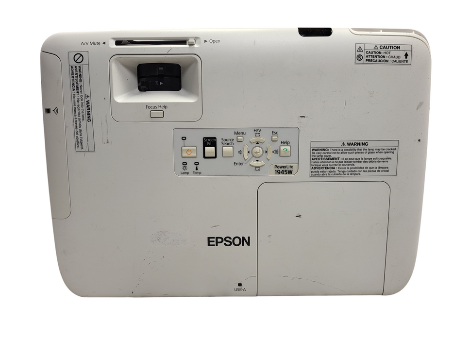 Epson PowerLite 1945W H471A LCD Projector HDMI DisplayPort 3LCD WXGA 1399h $