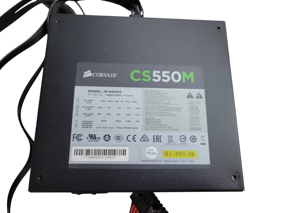 CORSAIR 550W Semi-Modular ATX PSU (75-010707) %