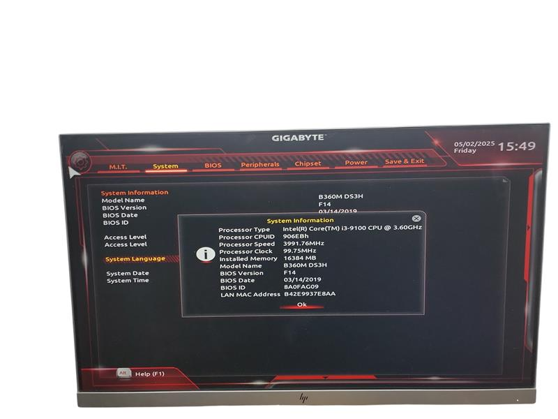 Custom PC B360M DS3H  i3 - 9100 @ 3.60GHz 16GB DDR4 Ram θ
