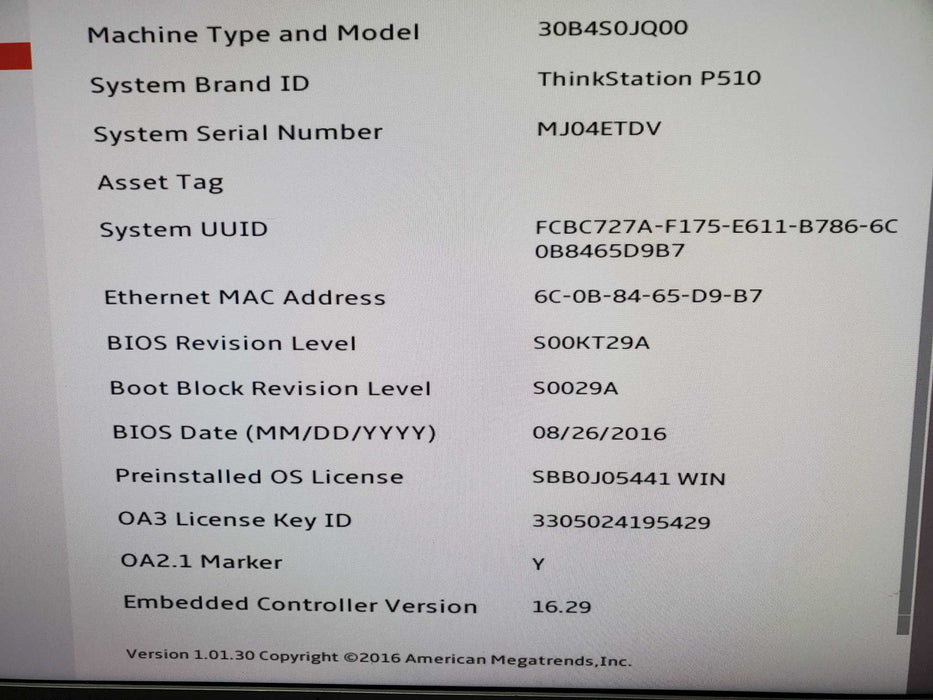 Lenovo ThinkStation P510 – Xeon E5‑1620 v4 32GB RAM GTX1060-6GB NO HDD
