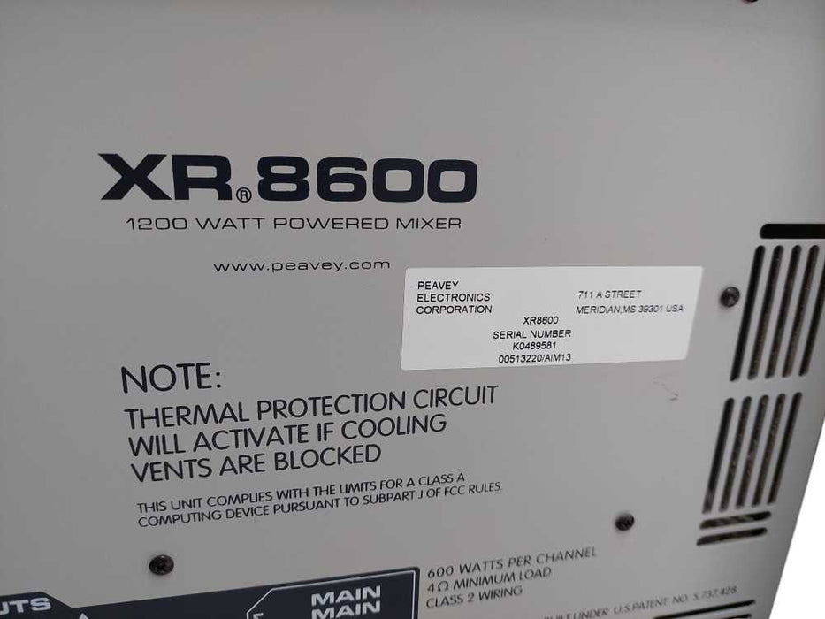 Peavey XR Series 1200 Watts 2 X 600 Model: XR8600 =