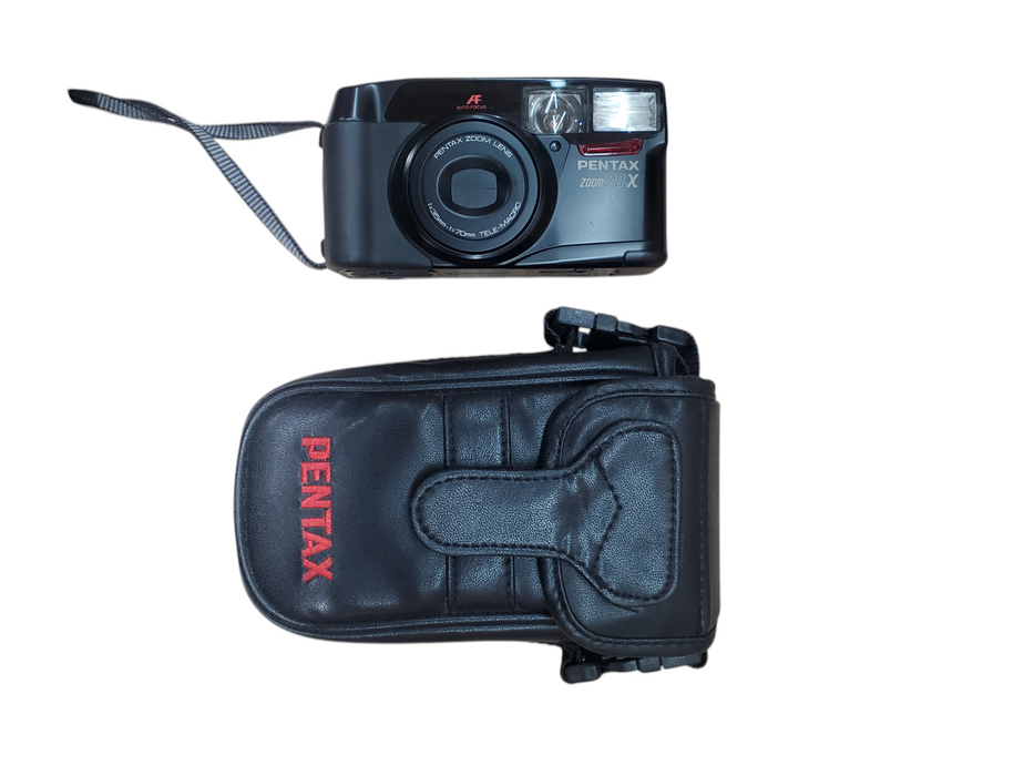 Pentax Zoom 70-X 35mm Film Camera w/ Case *READ*