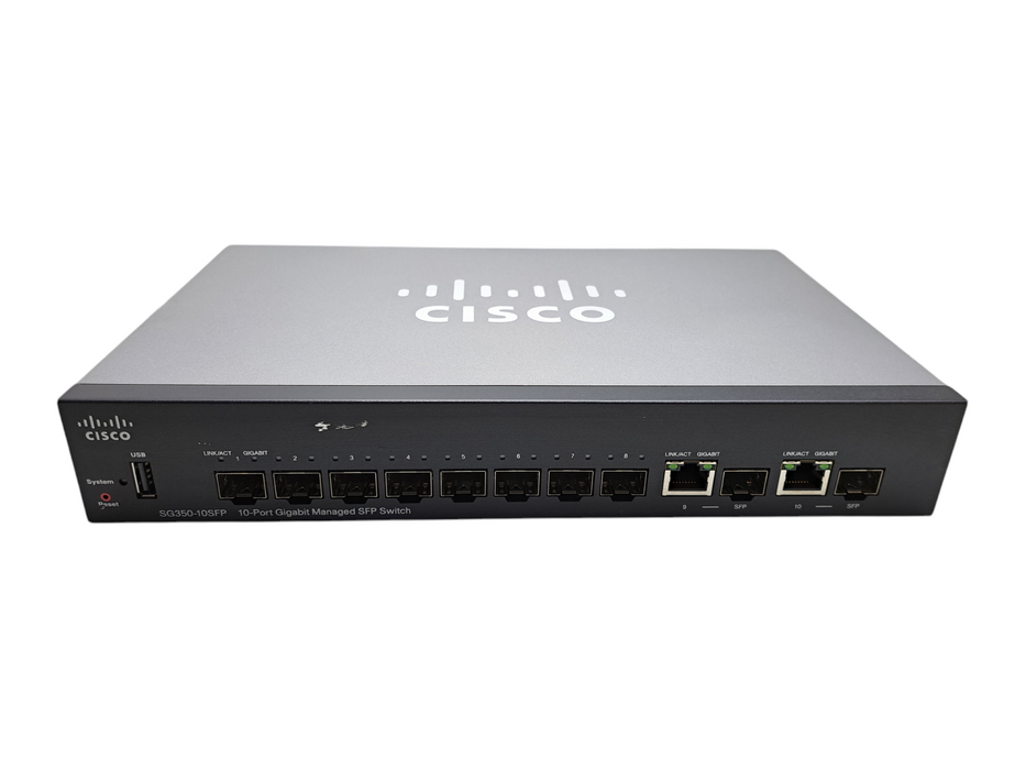 Cisco SG350-10SFP-K9 V01 | 10-Port Gigabit Managed SFP Switch