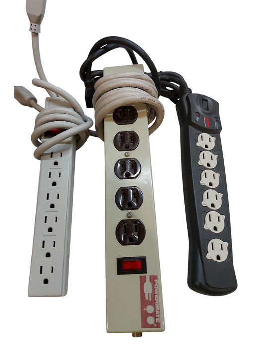 Lot 3x Power Extension Cord with six outlets each | Power Strips | Power Bar