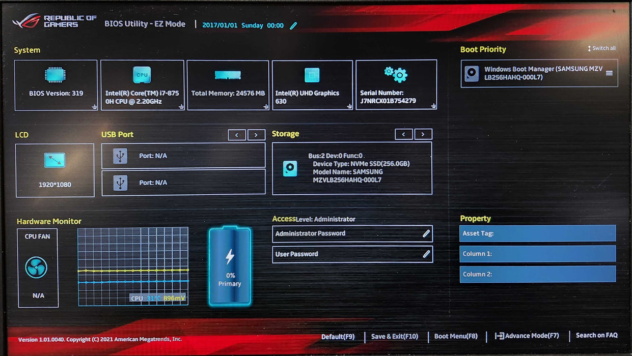 ASUS ROG Strix 15 GL503GE, i7-8750H GTX1050Ti, 24GB DDR4, 256GB NVMe  Lap200