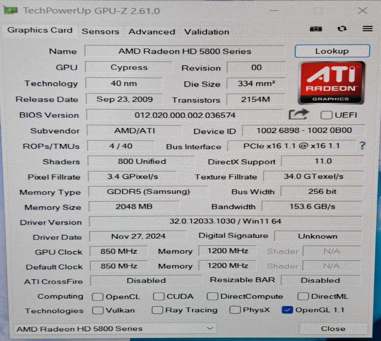 ATI Radeon Sapphire Eyefinity 6 HD5870 2GB GDDR5 Graphics Card | 6x MiniDP