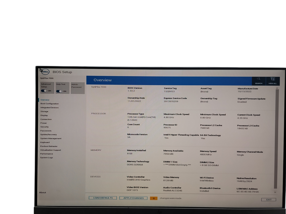 Dell OptiPlex 7000 Micro 12th Gen i5 - 12600  8GB DDR5  SDRAM  θ