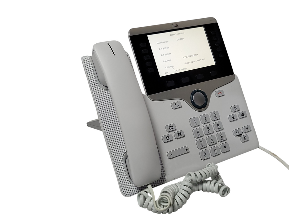 Cisco CP-8851-W-K9 VoIP IP PoE Color LCD Display White Phone w/ Stand Q_