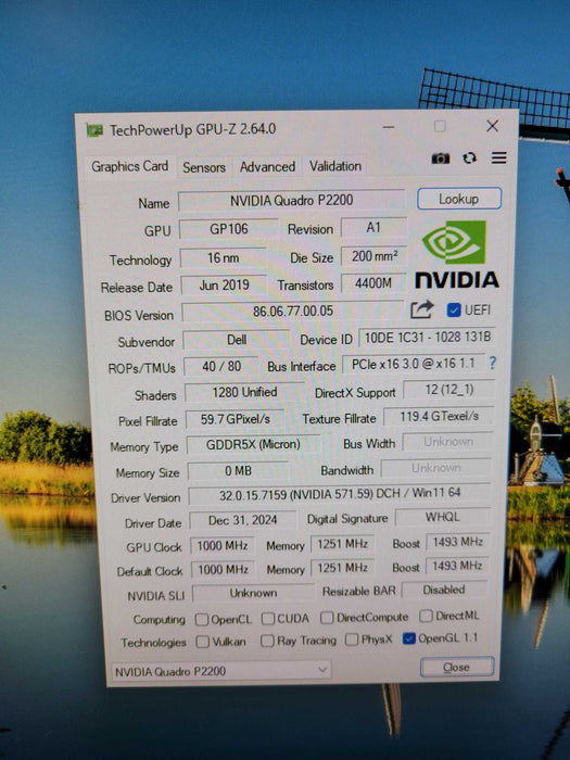 NVIDIA Quadro P2200 5GB Graphics Card - 4x Display Port !